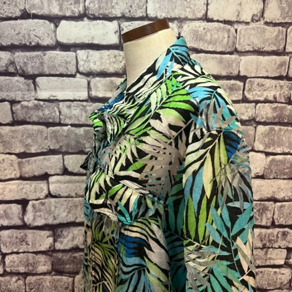 Ruby Rd. Multicolored Sheer Button Down Blouse Size 24W - Picture 6 of 11